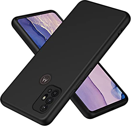 SEAHAI Hülle für Motorola Moto G30/Moto G20/Moto G10/Moto G10 Power, Liquid Silikon Ultra Dünn Stoßfeste Handyhülle Case mit Mikrofaser-Innenfutter, Seidig-Weicher Berühren Schutzhülle - Schwarz