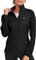 MoFiz Doudoune Femme Legere Veste Matelassée Blouson Veste Polaire Femme Chaude de Sport Randonnée avec Zip Noir Taille US M/EU L
