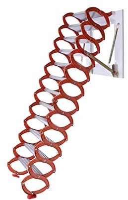Klappbare Dachbodentreppe Teleskop-Dachbodenleiter, Wandklappleiter, Dachbodentreppe, montierte Klappleiter mit rutschfesten Füßen und Haken. Home-Dachbodenleiter Dachbodenleiter