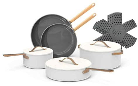 SHAWLA Hermoso Juego de Utensilios de Cocina antiadherentes de cerámica de 12 Piezas