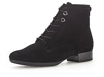 Gabor Damen Schnürstiefeletten, Frauen Stiefeletten,Komfortable Mehrweite (H),halbstiefel,Kurzstiefel,schwarz (Flausch),38.5 EU / 5.5 UK