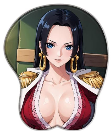 LINLINCD - Anime Boa Hancock 3D Mouse Mat with Wrist Rest, Gaming Mouse Pads, Non-Slip Mouse Mat, 3D Ergonomic Mouse Mat, Figure 1843