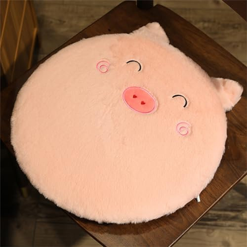 Champracer Sitzkissen Kinder, Runde Sitzkissen, Memory Schaum Sitzkissen, Cartoon Sitz Esszimmerstuhl Kissen, für Büro, Auto, Zuhause und Schule (Schwein,40 cm)