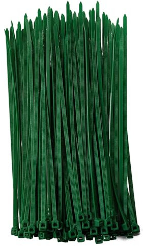 zuizhan Kabelbinder Grün Wetterfest 100 Stück, 200 m x 4 mm, Kabelbinder UV Beständig Dunkelgrün, 18 kg Zugfestigkeit, Selbstsichernde Nylon-Bänder für den Innen- und Außenbereich, Haushalt, Büro