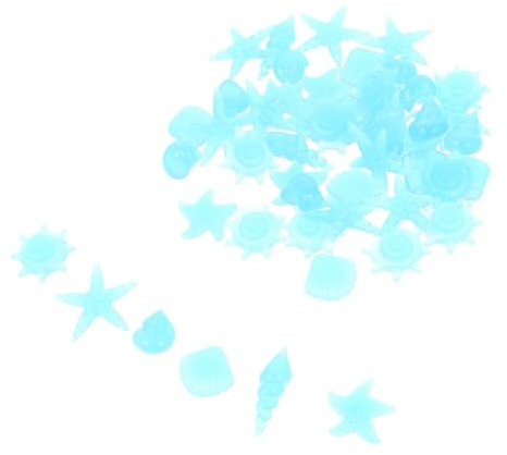 DECOMELODY 50stücke Leuchtende Aquariumsteine Fluoreszierende Gravels Für Aquarien Resin- -Dekoration Für Fischbecken Und Blumentöpfe Glühende Kieselsteine in Blau