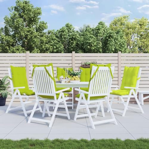 Brokky Hochlehner-Auflagen 6 STK. Gartenstuhlauflagen Hochlehner Auflagen Hochlehner Gartenstuhl Auflage Knallgrün Oxford-Gewebe