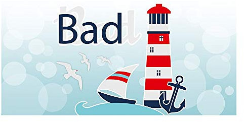 GRAZDesign Fensterfolie Bad Blickdicht Leuchtturm - Sichtschutzfolie maritim Badezimmer - für Dusche & Fenster - 90x57cm