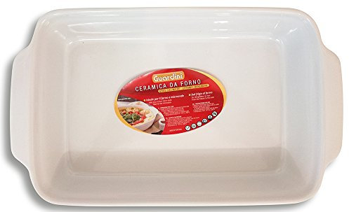 Guardini C0TC7C, Línea, Fuente para Horno Rectangular Chica de 22x14cm, Material: cerámica. Color Blanco, White