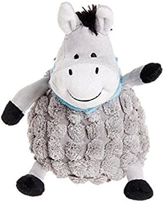 Petface Farmyard Buddies Dumpy Donkey Plush Dog Toy, Grey