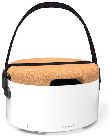 BergHoff Tischgrill Leo (Holzkohlegrill tragbar, Camping Grill inkl. Zubehör, Tragbarer Reisegrill kompakte Bauweise, mit Korkpad) 2415600