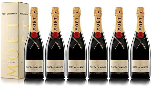 LOT 6 CHAMPAGNES MOËT & CHANDON BRUT MOËT IMPERIAL 75cl AVEC ÉTUIS.