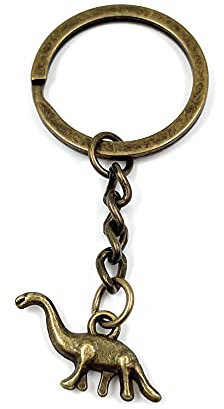 Onwomania Porte-clé dino dinosaure bronze pendentif en métal charme
