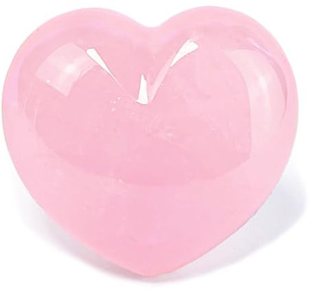 EUSICE - Cuore Quarzo Rosa, Pietra Naturale per il Benessere, Cristallo Levigato a Mano per Litoterapia, Chakra, Meditazione