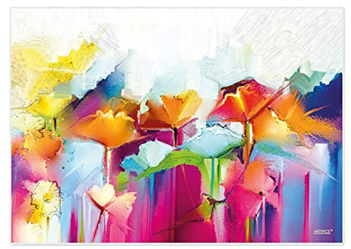 Artipics Tischsets Abstract Flower Fantasy Platzsets Abwaschbar Kunststoff 4 STK