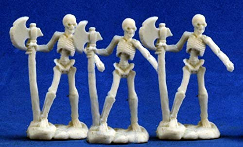 REAPER 3 x Squelette Guerrier Hache Bones Figurine pour Jeux de Roles Plateau - 77243