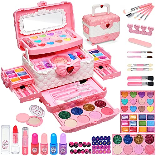 Kids Makeup Sets for Girls - Kids Makeup Sets for Girls 5-8, Maquillaje para Niñas, Play Make Up Kit, Best Toys for Little Girl,Princess Toddler Kid Stuff, Ages3456789 10 Year Old Girl Birthday Gifts