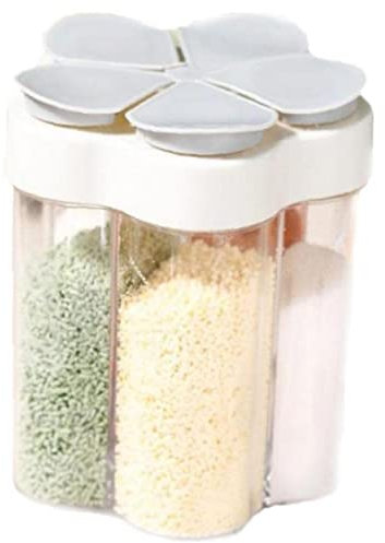 Plastic Salt and Pepper Shaker Spice Dispenser 5 Compartment Seasoning Jar Travel Spice Containers with Lids for Cooking
