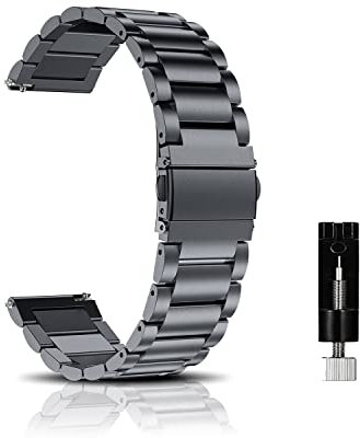 CeiBand Armband für 20MM 22MM 18MM, Metall Uhrenarmbänder, Unisex Edelstahl Uhrband Geeignet für Herren und Damen - Grau