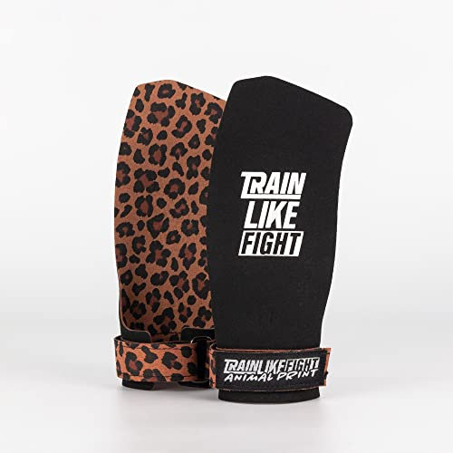 TRAINLIKEFIGHT Icon 0H Ap - Calleras pour Cross Training, Calthénie, Exercices de gymnastique, Protection pour vos mains - Black-Leopard - M