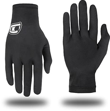 BORLENI Unterziehhandschuh Ultraleichte Fahrradhandschuhe schnelltrocknend Schweißableitend Eisgefühl Elastisch Innenhandschuhe für Motorrad im Winter Herbst Schwarz Einheitsgröße