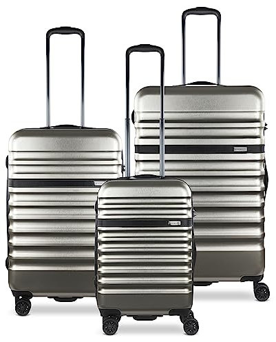 bugatti Corium 3er-Hartschalen Kofferset (S,M,L) 4 Rollen mit TSA-Zahlenschloss, Champagner
