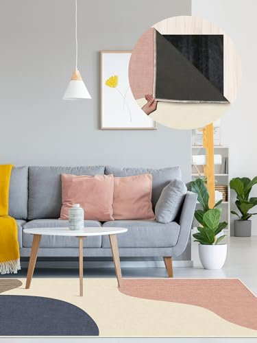 Teppana Waschbarer Teppich Modern - Ban - Aquarell - Fleckenabweisend - Familien- & Haustierfreundlich - Maschinenwaschbar - rutschfest - 50 x 80 cm