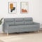 Festnight 3 Sitzer Sofa, Stoff Kleines Couch, Modern 3er Gästesofa mit Armlehne, 3-Seater Guest Sofa, Getuftetes Loveseat Sofas für Wohnzimmer/Schlafzimmer/Büro/Wohnung, 180 cm, Hellgrau