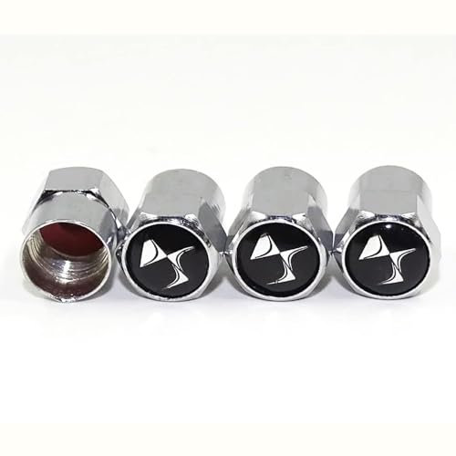 OBABO 4 Stück Auto Ventilkappen für DS DS3 DS4 DS5 DS7 DS9,Ventile Kappe Valve Caps mit Kennzeichnung Stabilen Reifendruck Rostfrei Reifen Zubehör