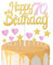 Gold Pink 70th Birthday Cake Topper, Girls 70th Birthday Decorations, Glitter Heart Stars Cake Toppers, Personalised Happy Birthday Cake Cupcake Toppers for Women Girls Baby Birthday Party Supplies