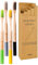 Lot de 4 brosses à dents en bambou à poils durs pour adultes - Ensemble familial de brosses à dents en bois bio naturel (multicolore 4p)