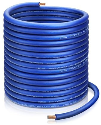 Cable de cable automotriz azul 4 AWG, cable de alimentación resistente de 12 V para audio de coche, conexiones de batería, cableado marino, motor de arrastre, cable flexible y duradero de aluminio