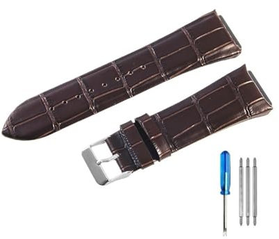 BPBZUTUMDZ Verschleißfeste und langlebige Lederuhrenarmbänder, passend for Guess W0400G2 W0040G7/W0247G4 Uhrenarmband 22 mm(Coffee-ST-K1)