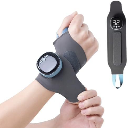 asipu Nervio 3-in-1 – Effektive Schmerzlinderung handgelenkstütze mit wärme, handgelenk massage für Gelenkschutz Kabelloses EMS Handgelenk Massagegerät mit Wärme, 9 Intensitäten & 5 Modi