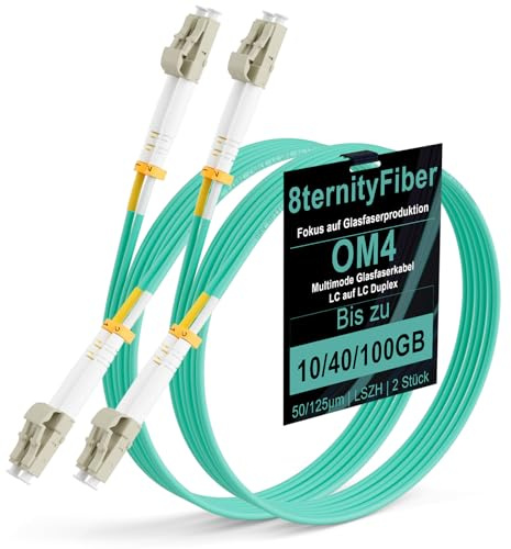 8ternityFiber OM4 LWL Patchkabel LC LC Multimode 1 m, 2 Stück