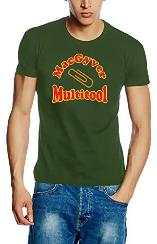 Coole-Fun-T-Shirts T-Shirt Mac Gyver Multitool, green, L, SK16_Green_GR.L