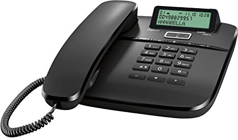 Gigaset DA610 - Schnurgebundenes Telefon - klassisches Schnurtelefon mit Direktruf und Freisprech Funktion - Hörgeräte kompatibel, schwarz