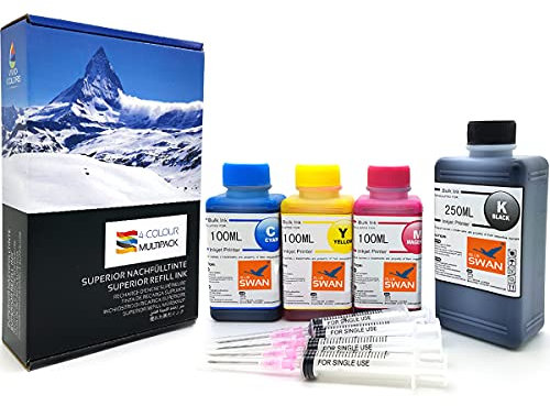 550ml Nachfülltinte Drucker Tinte Refillset kompatibel zu Patronen HP 303 HP 303XL Vier Farben Nachfülltinte mit Refillspritzen und Handschuhe
