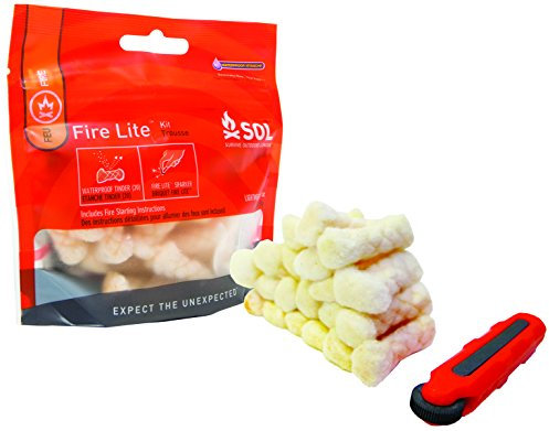 Adventure Medical Kits Fire Lite Kit Sol Survive Outdoors Longer Waterprrof Tiner (20 Pieces) Sparker Lightweight 19 g Includes Fire Starting Instructions