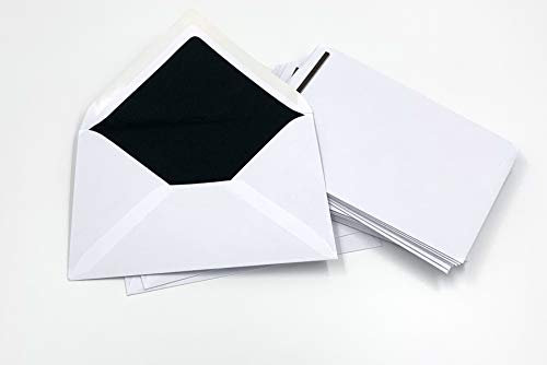 25 Trauerumschläge mit schwarzem Seidenfutter und schwarzem Balken, C6 = 162 x 114 mm