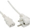 InLine 16650W Netzkabel, Schutzkontakt gewinkelt auf Kaltgerätestecker C13, 0,5m, weiß