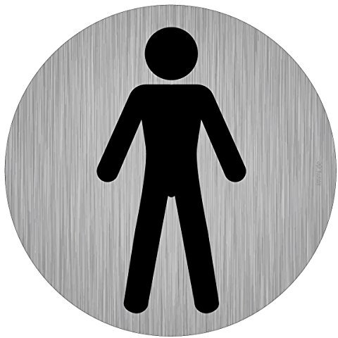 immi WC-Beschilderung, Herren, Männer Toilette Aufkleber, 95mmØ