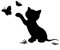 Dandeliondeme Lustige Katze Schmetterling LKW Auto Aufkleber Vinyl Stoßstange Dekorative für Notebook Skateboard Gepäck Koffer MacBook Auto Fahrrad Stoßstange Schwarz
