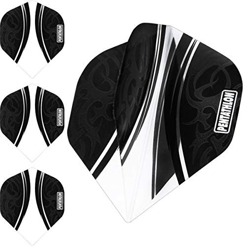 abcdarts Unisex Erwachsene Pentathlon Tribal Dart Flights, Clear, Klassische EU