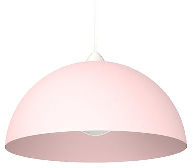 L+, lustre suspendu, en métal, forme demi-sphère, diamètre 40cm, 1x E27, couleur rose RAL 14-1905 (rose, 40cm)