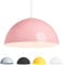 L+, lustre suspendu, en métal, forme demi-sphère, diamètre 40cm, 1x E27, couleur rose RAL 14-1905 (rose, 40cm)