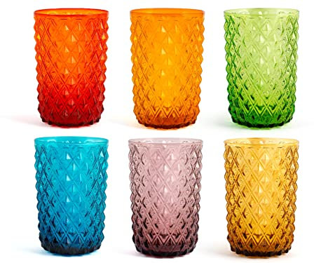 H&h set 6 bicchieri murano assortiti cl 46