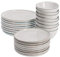 ProCook Oslo Rim Stoneware Dinner Set (Reactive Grey, 24 Piece, 8 Table Settings) Crockery Dinner Plate, Side Plates and Cereal Bowl Stylish Dinnerware for 8 People Dishwasher Safe Microwave Safe