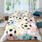 Loussiesd Kinder Fußball Bettwäsche Set 155x220cm Sport Thema Bettbezug Set für Kinder Jungen Mädchen Fußball Muster Muster Betten Set Atmungsaktiv Bunt Grunge Stil Geometrie Bettwäsche