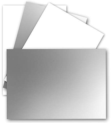 50x Einzelkarten Din A7-10,5 x 7,3 cm - 240 g/m² - Silber Metallic - Blanko Mini-Karten ideal für Geschenkanhänger, Namenskarten & Visitenkarten
