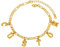 FOCALOOK Buchstabe Kette Kupfer Fußkette Gold Fußkettchen Personalisiert Kette Namenskette Figarokette Armband 22CM Fußschmuck Sommer Strand Schmuck